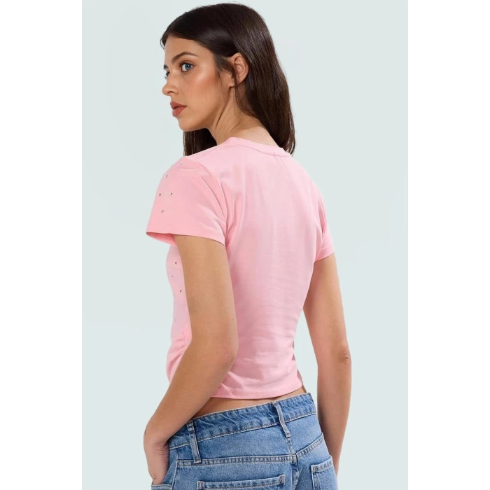 Yazlık Asimetrik Fitted Pamuklu T shirt Günlük Stil Profesyonel Görünüm Uzun Ömürlü