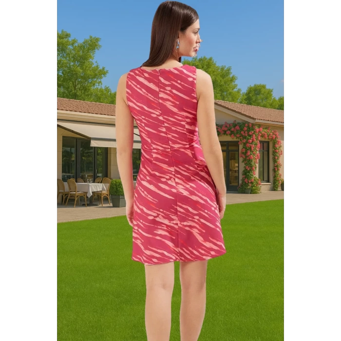 Yazlık Astarlı Mini A Kesim Elbise Çiçek Desenli Polyester Kumaş Uzun Ömürlü Zarifane Tasarım