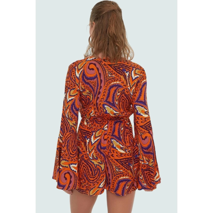 Yazlık Bluz Şort Takım Shally Dokuma V Yaka Uzun Kollu Premium Kalite Modern Stil