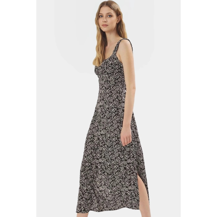 Yazlık Çiçekli A line Maxi Elbise Viskoz Kumaştan Rahat Günlük Stil Özel Tasarım