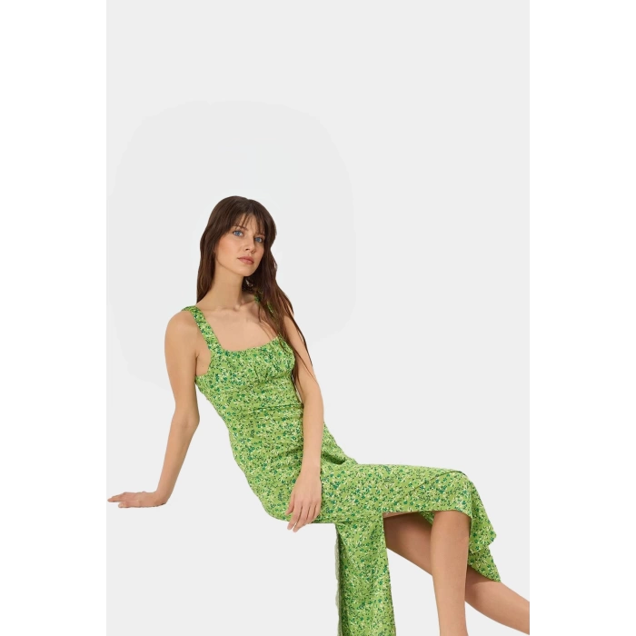 Yazlık Çiçekli A line Maxi Elbise Viskoz Kumaştan Rahat Günlük Stil Özel Tasarım
