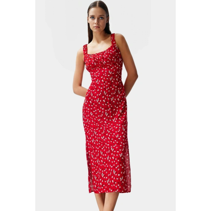 Yazlık Çiçekli A line Maxi Elbise Viskoz Kumaştan Rahat Günlük Stil Özel Tasarım