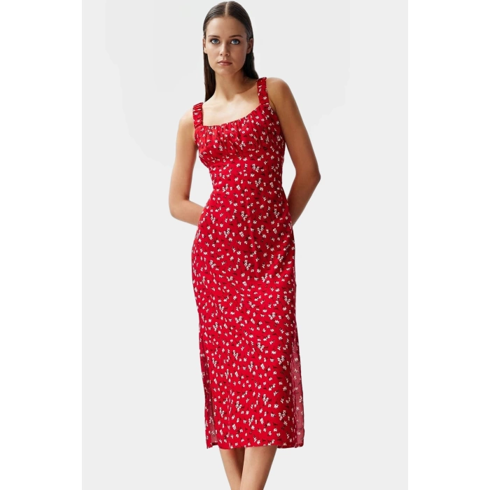 Yazlık Çiçekli A line Maxi Elbise Viskoz Kumaştan Rahat Günlük Stil Özel Tasarım