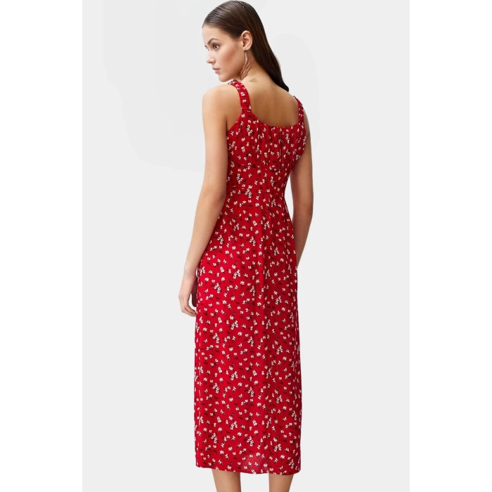 Yazlık Çiçekli A line Maxi Elbise Viskoz Kumaştan Rahat Günlük Stil Özel Tasarım
