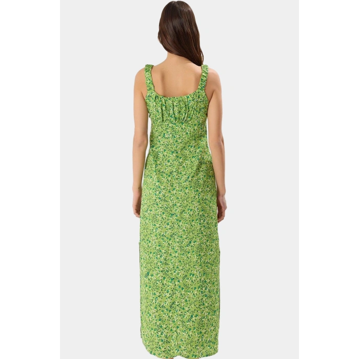 Yazlık Çiçekli A line Maxi Elbise Viskoz Kumaştan Rahat Günlük Stil Özel Tasarım