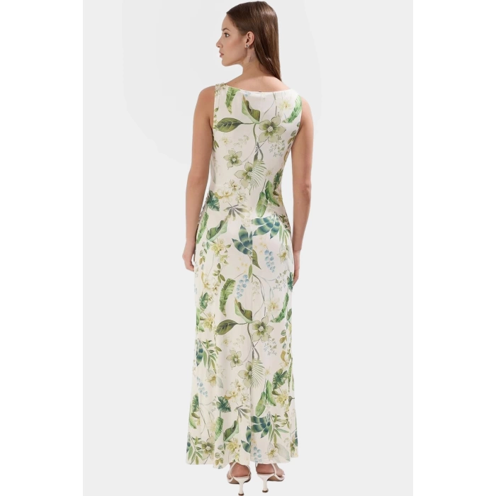 Yazlık Çiçekli Bodycon Elbise Maxi Uzunluk Örme Kumaş Premium Kalite Profesyonel Görünüm Uzun Ömürlü