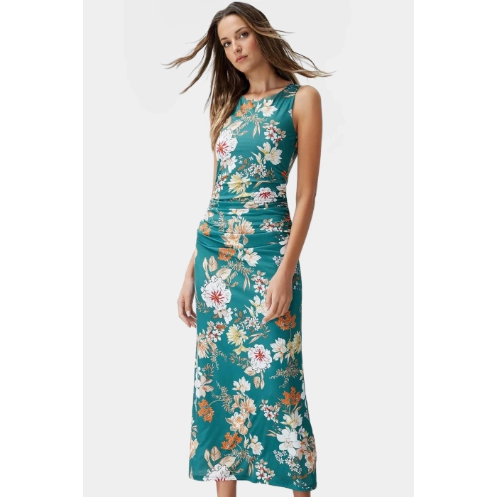 Yazlık Çiçekli Bodycon Elbise Maxi Uzunluk Örme Kumaş Premium Kalite Profesyonel Görünüm Uzun Ömürlü