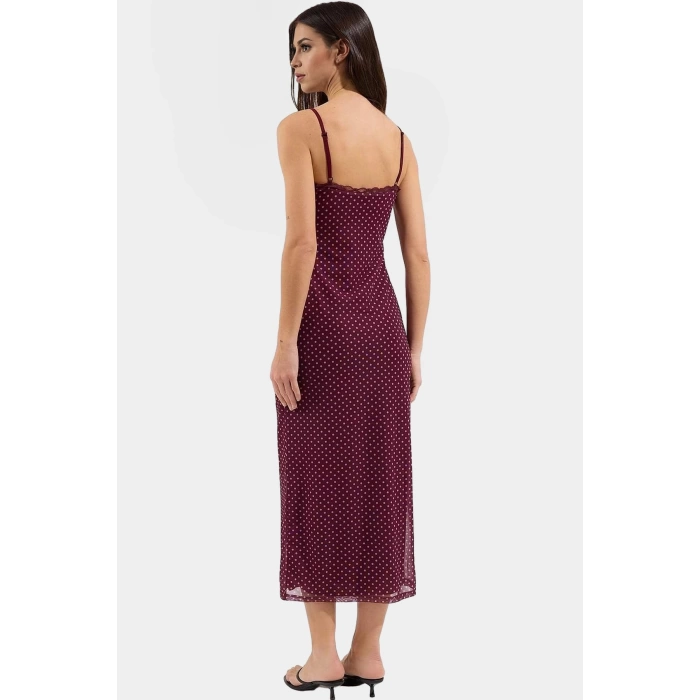 Yazlık Çiçekli Maxi Elbise V Yaka Dantel Detay Örme Kumaş Rahat Ve Şık Modern Stil