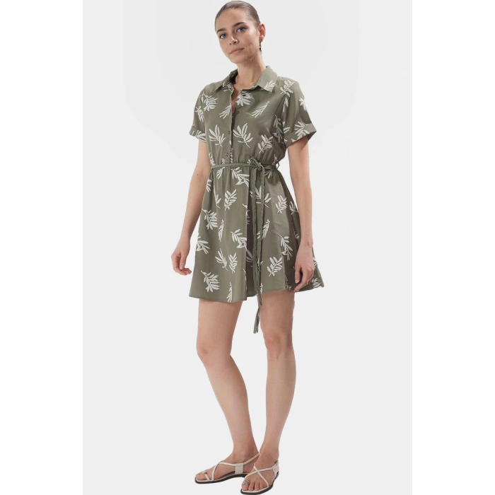 Yazlık Çiçekli Mini Elbise Skater Kalıp 50% Pamuk Rahat Günlük Stil Dayanıklı Malzeme