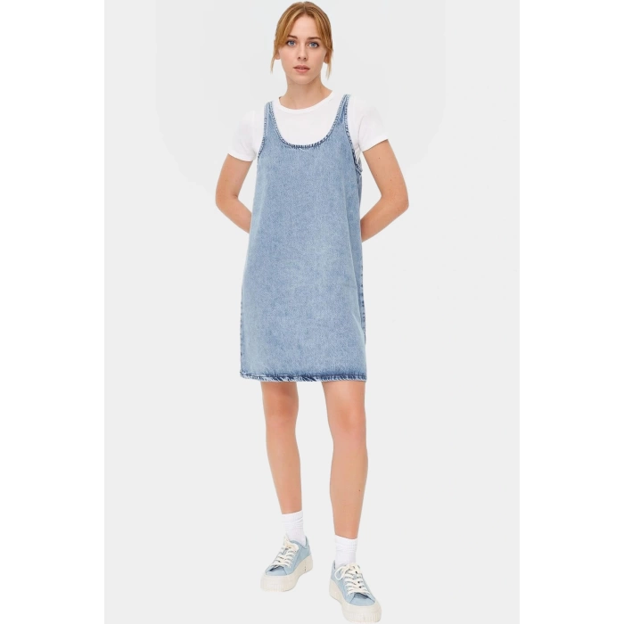 Yazlık Denim Elbise Mini Boy Şık Tasarım Günlük Kullanım Uzun Ömürlü Özel
