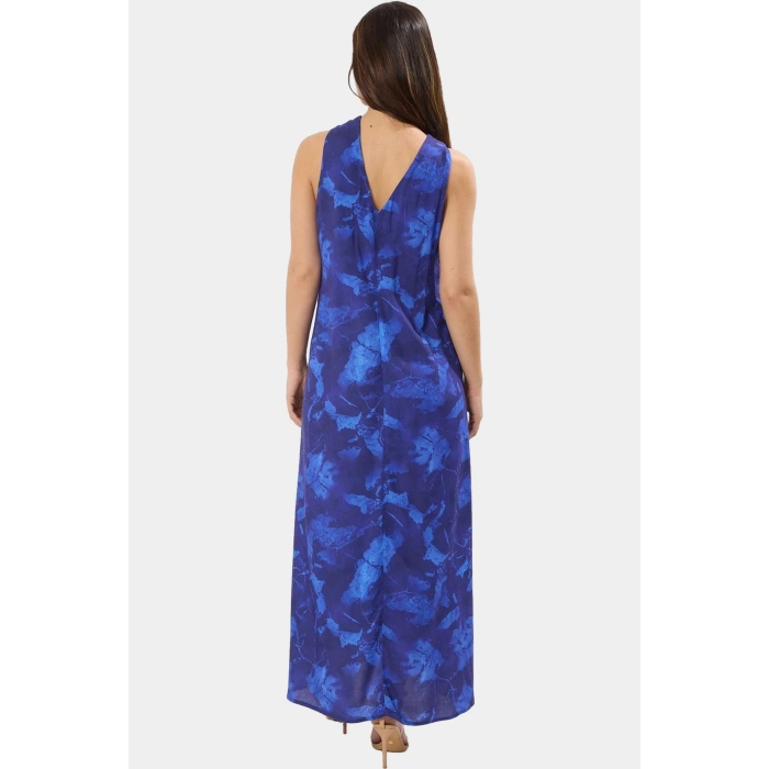 Yazlık Desenli Viskoz Maxi Elbise Rahat ve Şık Modern Stil