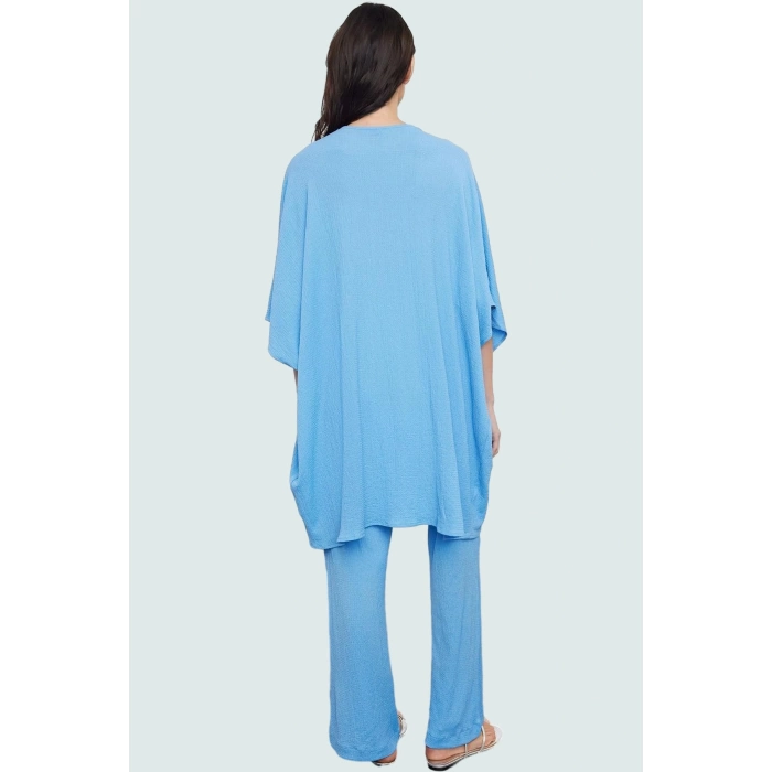 Yazlık Dokuma Kimono Pantolon Rahat Plaj Takımı Kaliteli İşçilik Konforlu Kesim