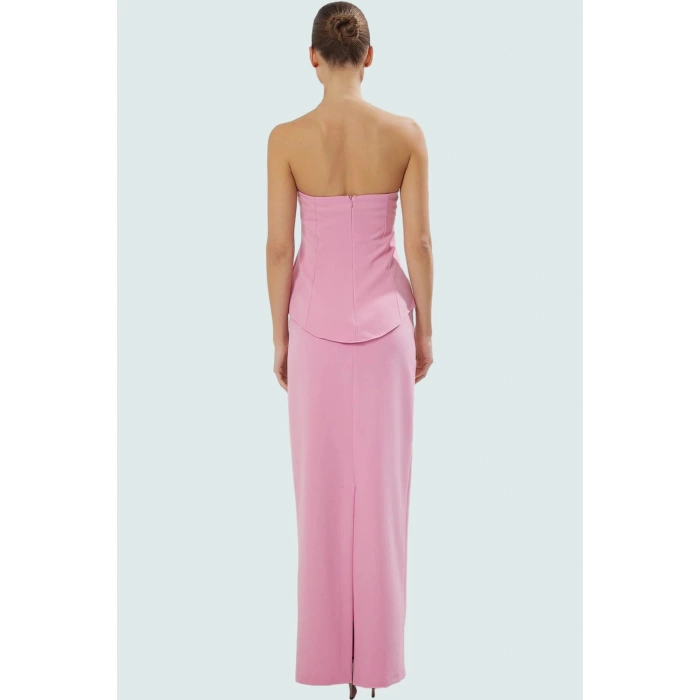 Yazlık Elbise Kolsuz Straplez Regular Polyester Elastan Finike Dokuma