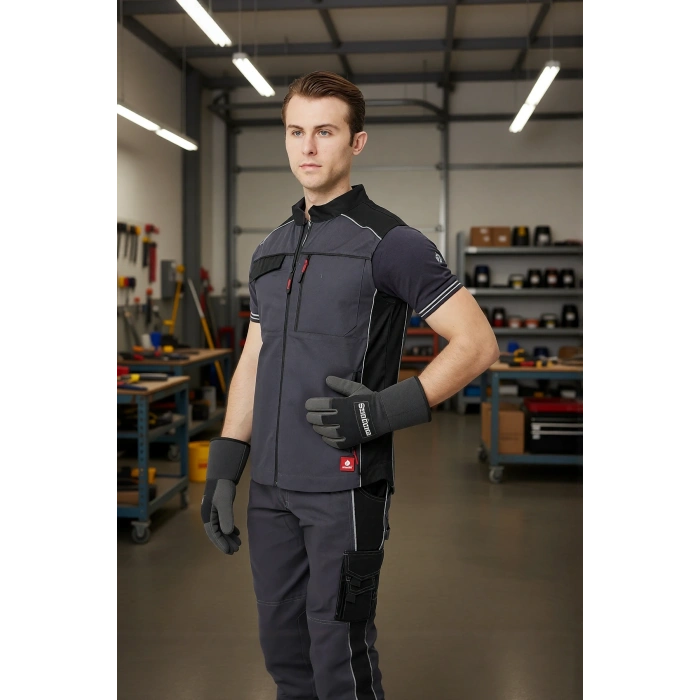 Yazlık İş Yeleği Polyester Gabardin Allium Outdoor Yelek Hafif Nefes Alabilir Fonksiyonel Cepli