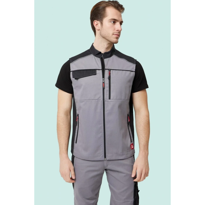 Yazlık İş Yeleği Polyester Gabardin Allium Outdoor Yelek Hafif Nefes Alabilir Fonksiyonel Cepli