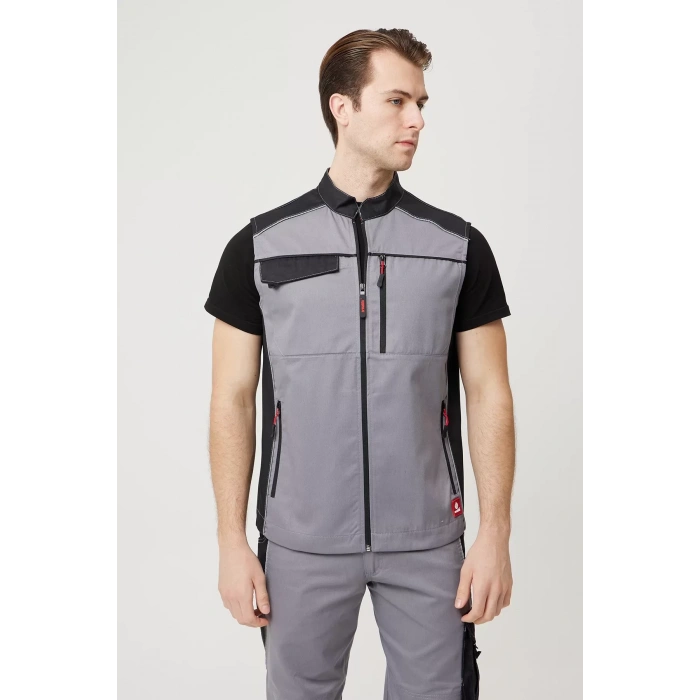 Yazlık İş Yeleği Polyester Gabardin Allium Outdoor Yelek Hafif Nefes Alabilir Fonksiyonel Cepli