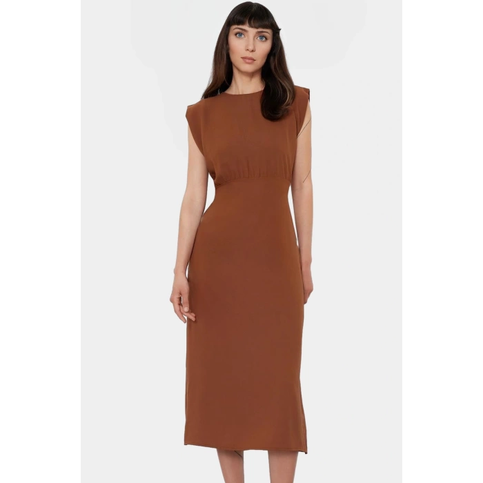 Yazlık Kadın Elbise Rahat Şık A Kesim Midi Model Polyester Kumaş Mükemmel Uyum Yüksek Kalite