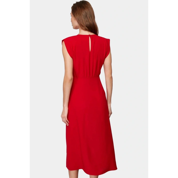 Yazlık Kadın Elbise Rahat Şık A Kesim Midi Model Polyester Kumaş Mükemmel Uyum Yüksek Kalite