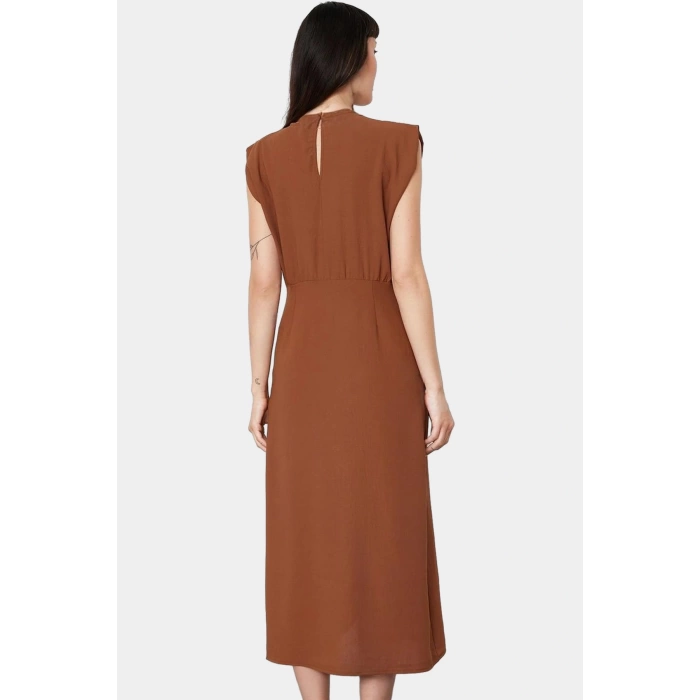 Yazlık Kadın Elbise Rahat Şık A Kesim Midi Model Polyester Kumaş Mükemmel Uyum Yüksek Kalite