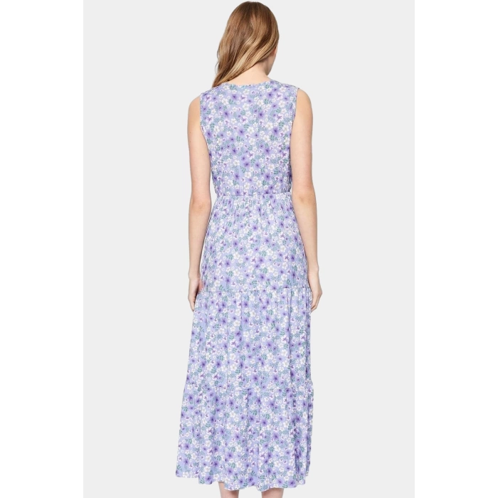 Yazlık Kadın Elbisesi A Line V Yaka Çiçek Desenli Polyester Kaşkorse Uzun Ömürlü