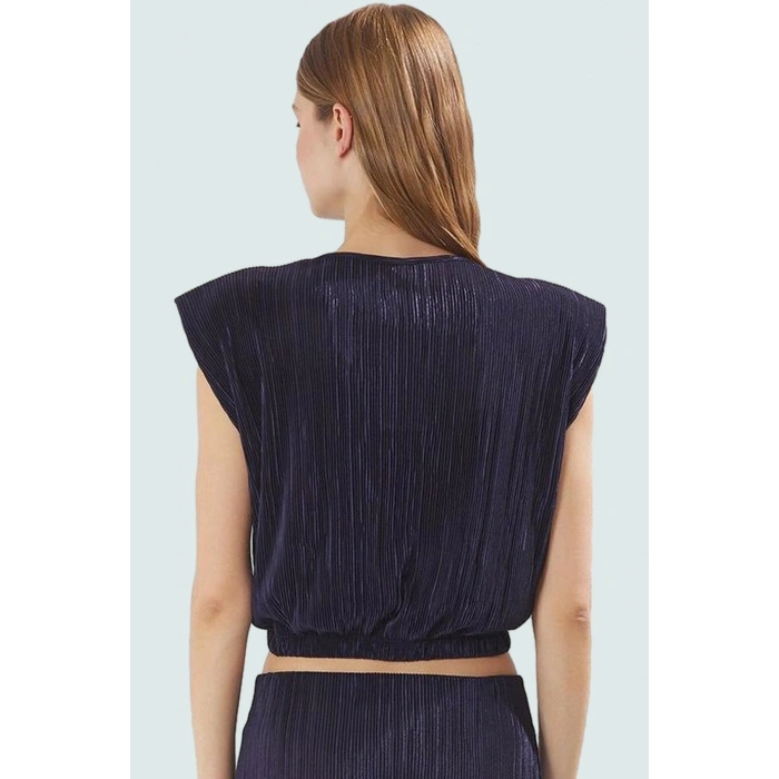 Yazlık Kadın Kısa Kollu Pilise Bluz Etek Takım Regular Kalıp Polyester Profesyonel Görünüm