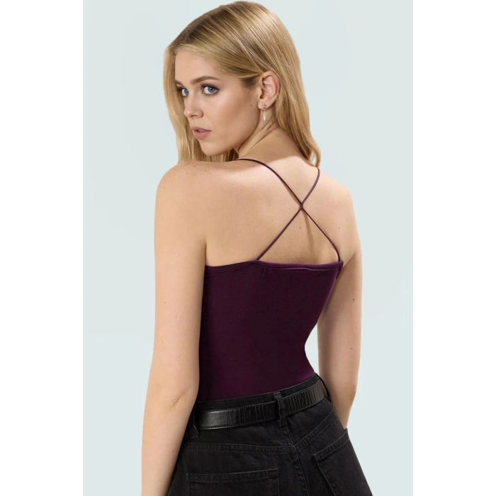 Yazlık Kolsuz Bluz Renk Havuz Yaka Örme Kumaş Basic Vücuda Oturan Şık Mükemmel Uyum