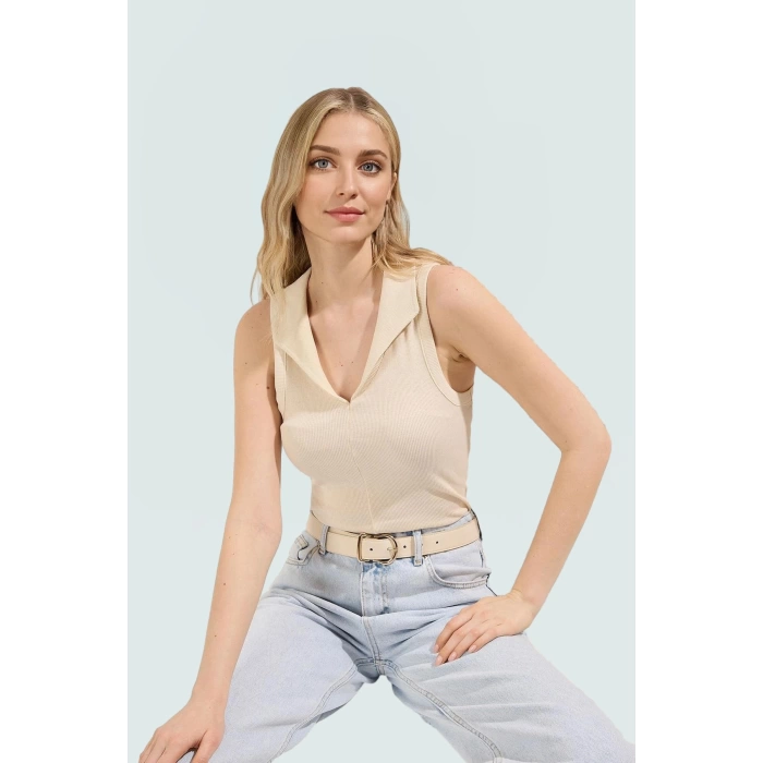 Yazlık Kolsuz Kaşkorse Bluz Rahat Kalıp Pamuklu Kumaş Günlük Stil Modern Yüksek Kalite