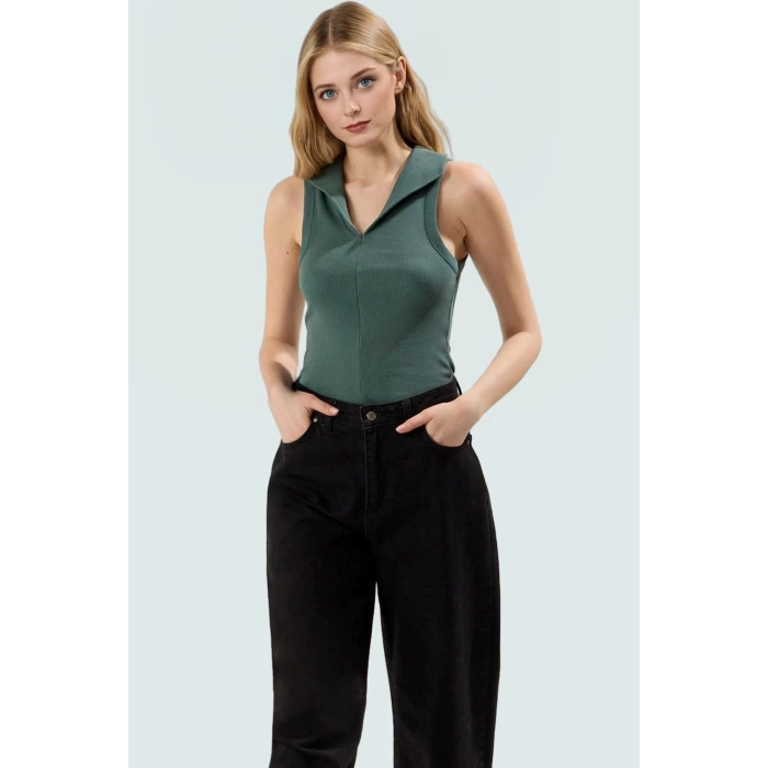 Yazlık Kolsuz Kaşkorse Bluz Rahat Kalıp Pamuklu Kumaş Günlük Stil Modern Yüksek Kalite