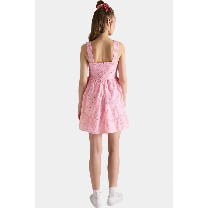 Yazlık Mini Elbise Bisiklet Yaka Dokuma Casual Dayanıklı Malzeme Kaliteli İşçilik