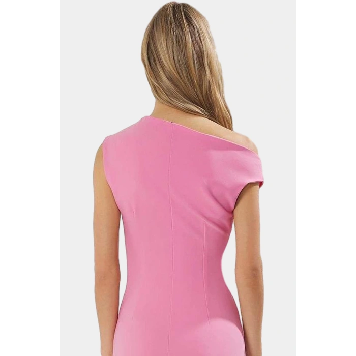 Yazlık Mini Elbise Bodycon Kalıp Tek Kol Dokuma Kumaş Seçkin Malzeme Şık Görünüm