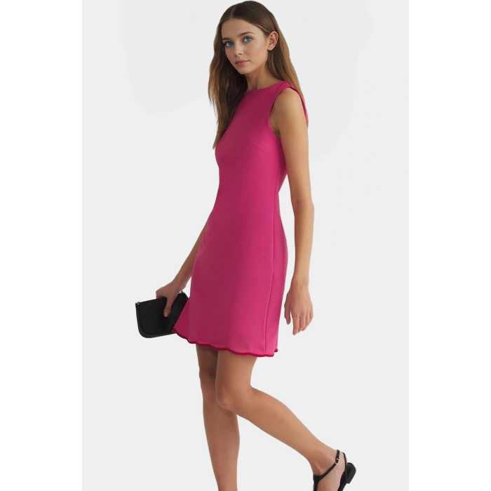 Yazlık Mini Elbise Finike Dokuma A Line Kesim 88% Polyester Rahat Ve Şık Zarifane Tasarım