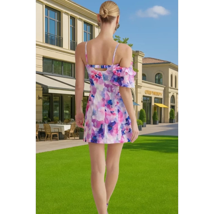 Yazlık Mini Elbise Fırfırlı Detaylı Poplin Kumaştan Kaliteli İşçilik Zarifane Tasarım Trend Tasarım