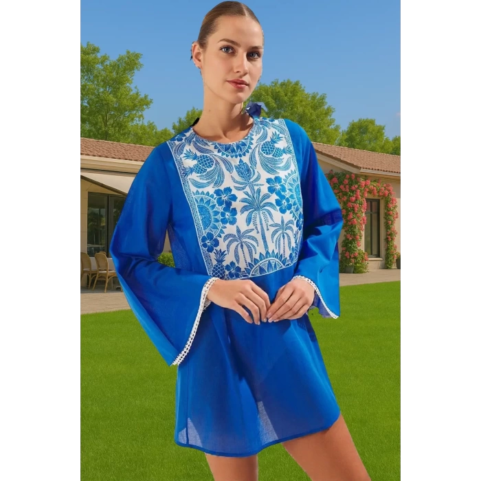 Yazlık Mini Plaj Elbisesi %100 Polyester Vual Kumaş Profesyonel Görünüm Modern Stil Modern Stil