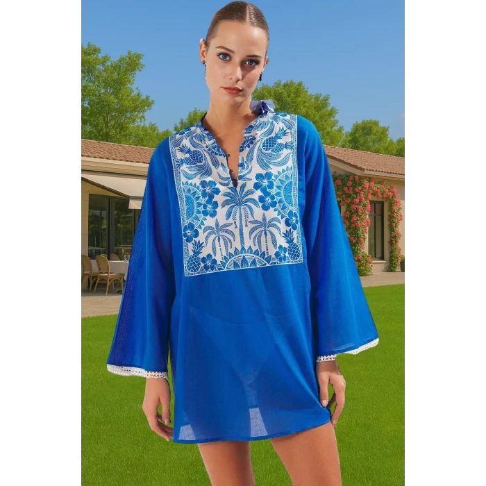 Yazlık Mini Plaj Elbisesi %100 Polyester Vual Kumaş Profesyonel Görünüm Modern Stil Modern Stil