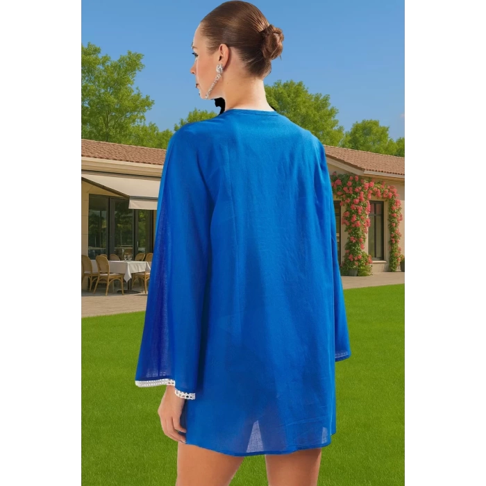 Yazlık Mini Plaj Elbisesi %100 Polyester Vual Kumaş Profesyonel Görünüm Modern Stil Modern Stil