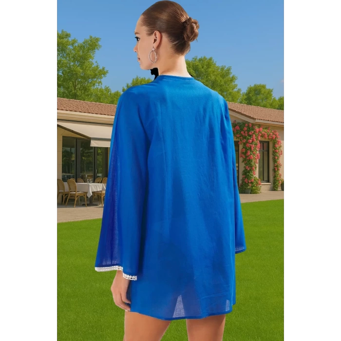 Yazlık Mini Plaj Elbisesi %100 Polyester Vual Kumaş Profesyonel Görünüm Modern Stil Modern Stil