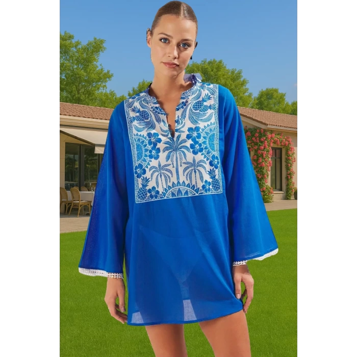 Yazlık Mini Plaj Elbisesi %100 Polyester Vual Kumaş Profesyonel Görünüm Modern Stil Modern Stil