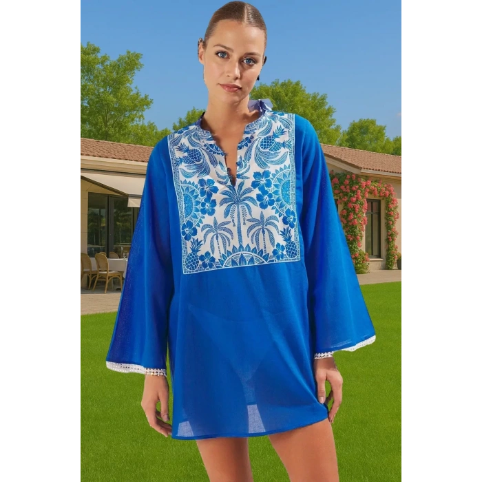 Yazlık Mini Plaj Elbisesi %100 Polyester Vual Kumaş Profesyonel Görünüm Modern Stil Modern Stil