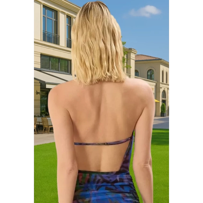 Yazlık Mini Tül Elbise Bodycon Kesim Degaje Yaka Rahat Ve Şık Zarifane Tasarım Özenle Seçilmiş