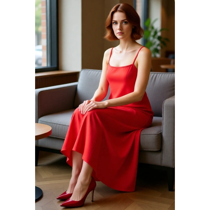 Yazlık Örme Maxi Elbise A Line Çok Çiçek Baskı Rahat ve Şık Modern Stil