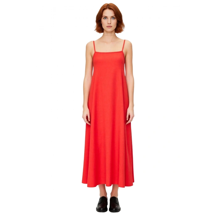 Yazlık Örme Maxi Elbise A Line Çok Çiçek Baskı Rahat ve Şık Modern Stil