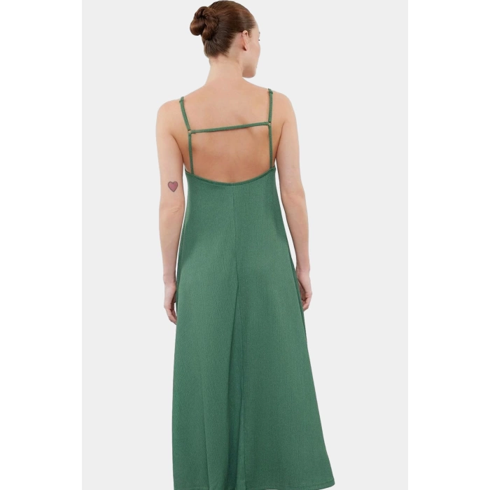 Yazlık Örme Maxi Elbise A Line Çok Çiçek Baskı Rahat ve Şık Modern Stil