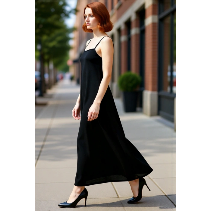 Yazlık Örme Maxi Elbise A Line Çok Çiçek Baskı Rahat ve Şık Modern Stil