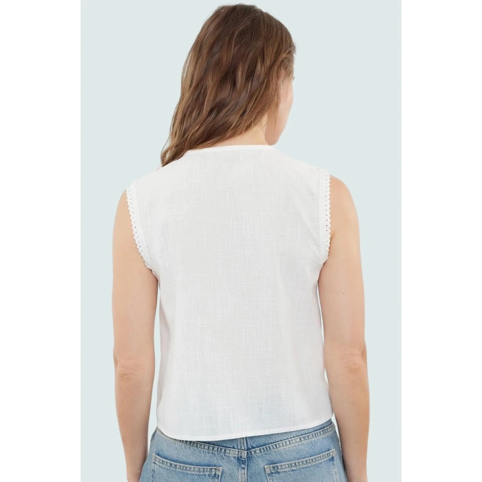 Yazlık Pamuklu Bağcıklı Bluz Rahat Kesim Günlük Stil Premium Kalite Mükemmel Uyum