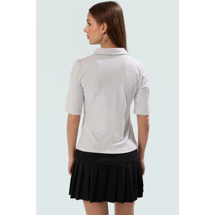 Yazlık Pamuklu Bluz Polo Yaka Fitted Truvakar Kol Rahat Kesim Yüksek Kalite Kullanım