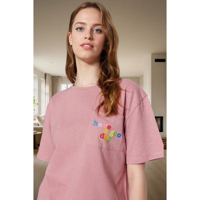 Yazlık Pamuklu Pijama Takımı Kısa Kollu Regular Kalıp Kaliteli İşçilik Modern Stil