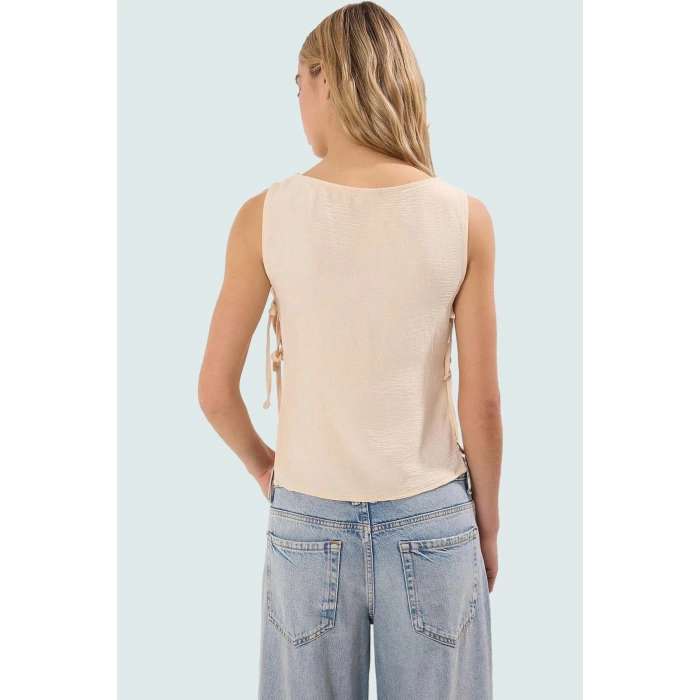 Yazlık Pamuklu Viskoz Bluz Kolsuz Regular Kalıp Günlük Stil Rahat Kullanım Dayanıklı Malzeme