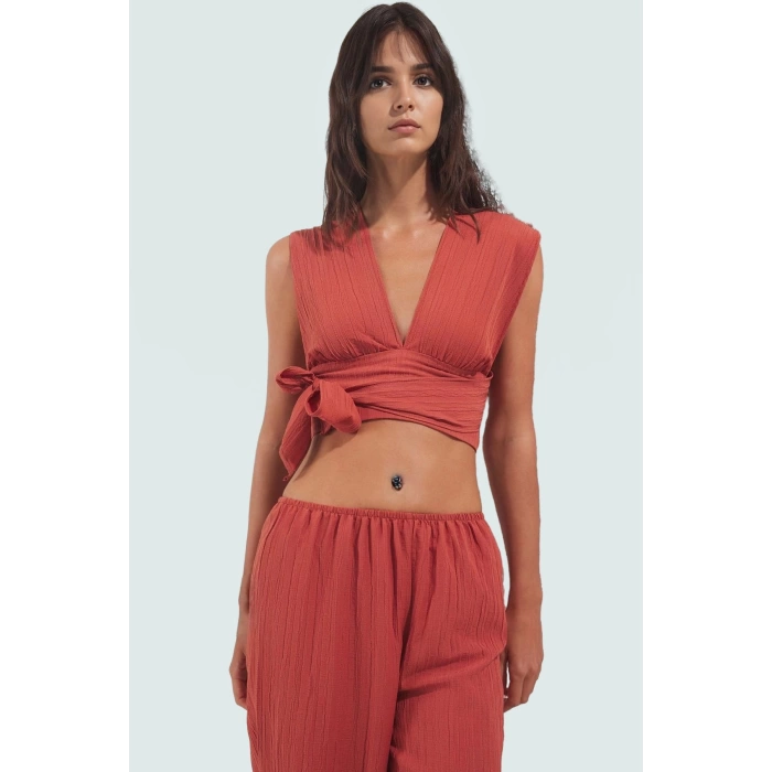 Yazlık Plaj Bluz Pantolon Takımı Dokuma Viskoz Polyester Oversize Rahat Kullanım