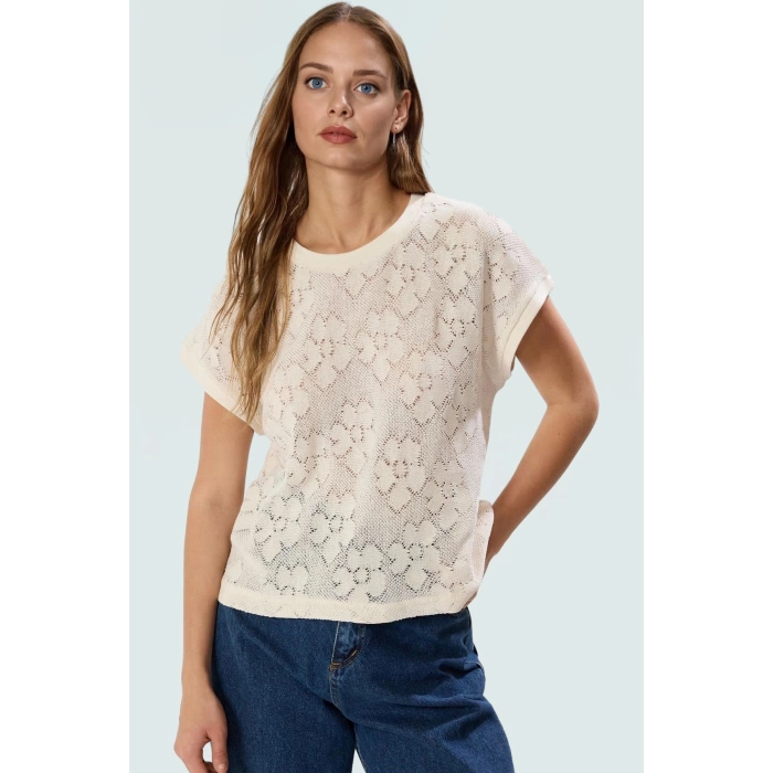 Yazlık Rahat Bluz Pamuk Polyester Viskoz Karışımı Truvakar Kol Premium Kalite