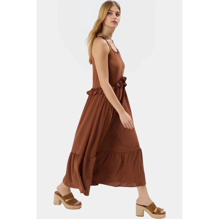 Yazlık Rahatlığıyla Şıklığı Bir Arada Halter Yaka Maxi Elbise Özenle Seçilmiş Premium Kalite